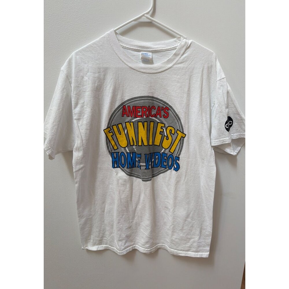 Americas Funniest Home Videos Promo ABC Bob Saget White Graphic T-Shirt Large L